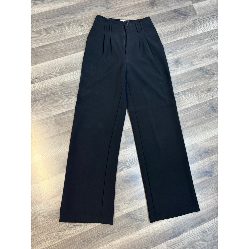 SO Goods For Life Black High Waisted Wide Leg Pleated Trousers Size 9